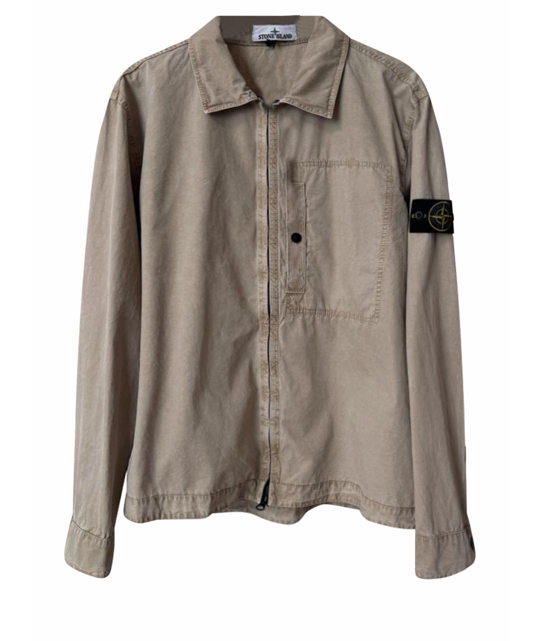 STONE ISLAND Бежевая хлопковая куртка, фото 1