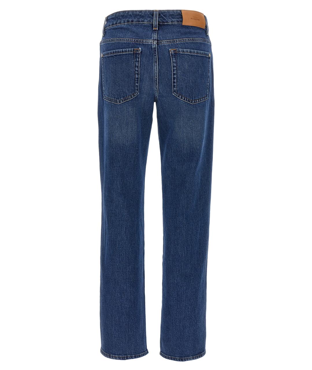 7 FOR ALL MANKIND Синие хлопковые прямые джинсы, фото 2