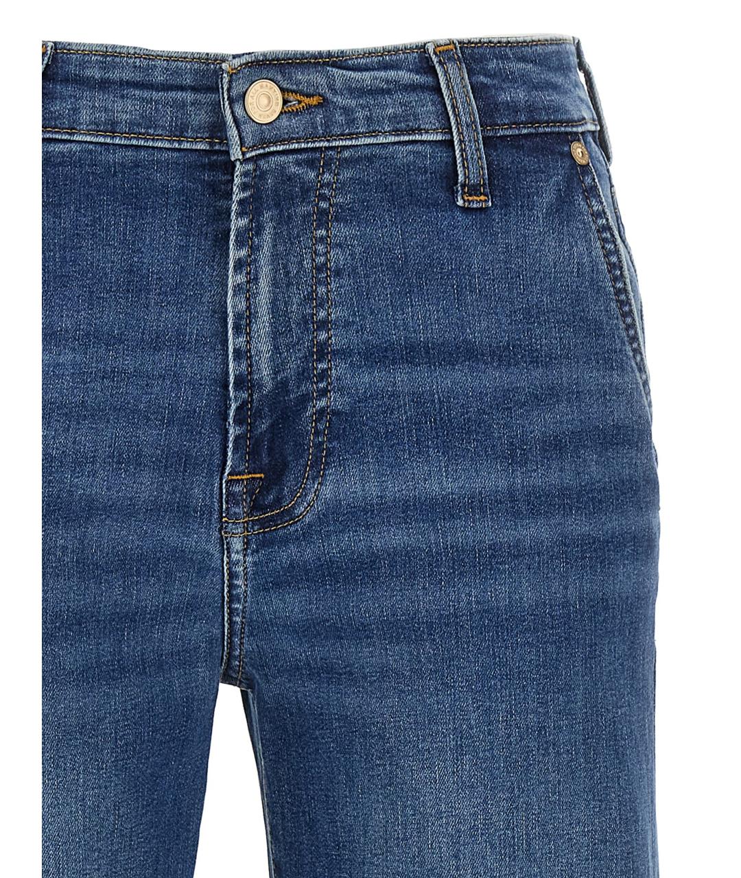 7 FOR ALL MANKIND Синие хлопковые прямые джинсы, фото 3