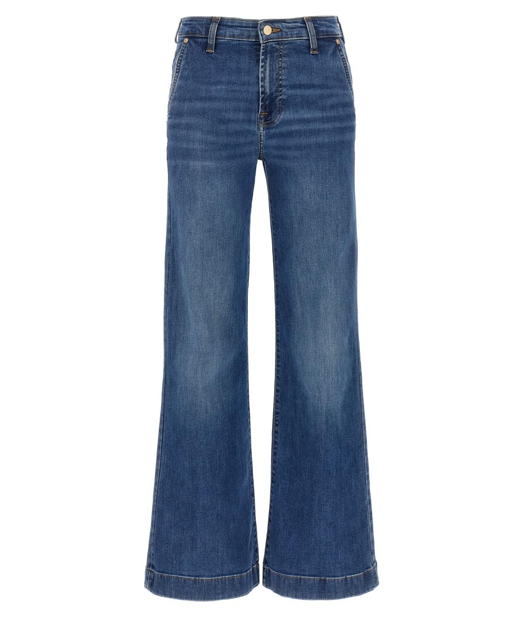 7 FOR ALL MANKIND Синие хлопковые прямые джинсы, фото 1