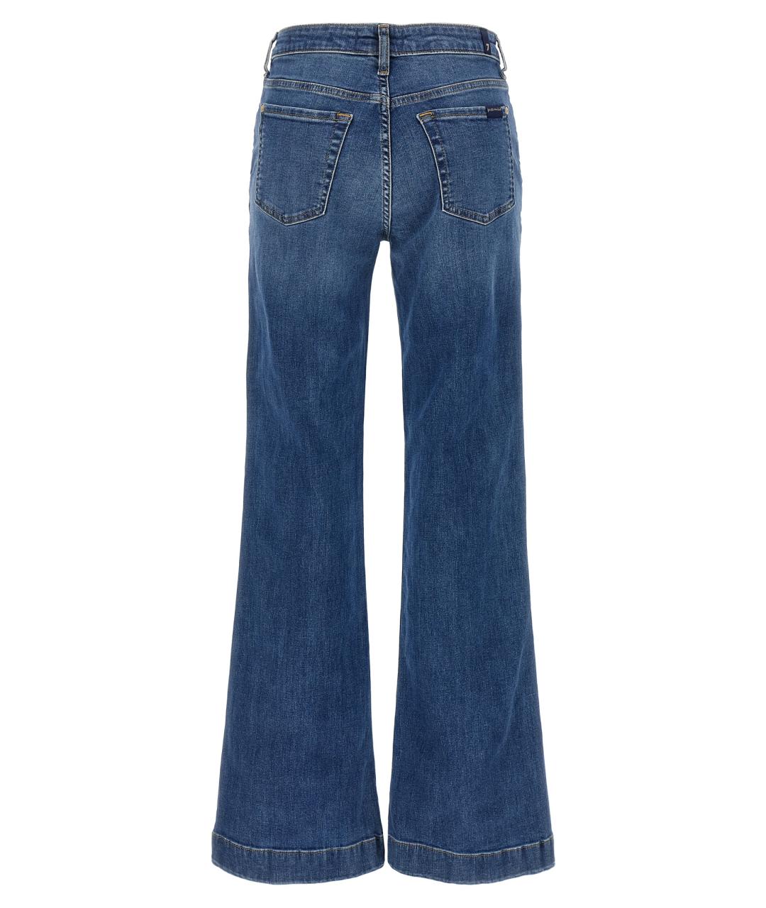 7 FOR ALL MANKIND Синие хлопковые прямые джинсы, фото 2