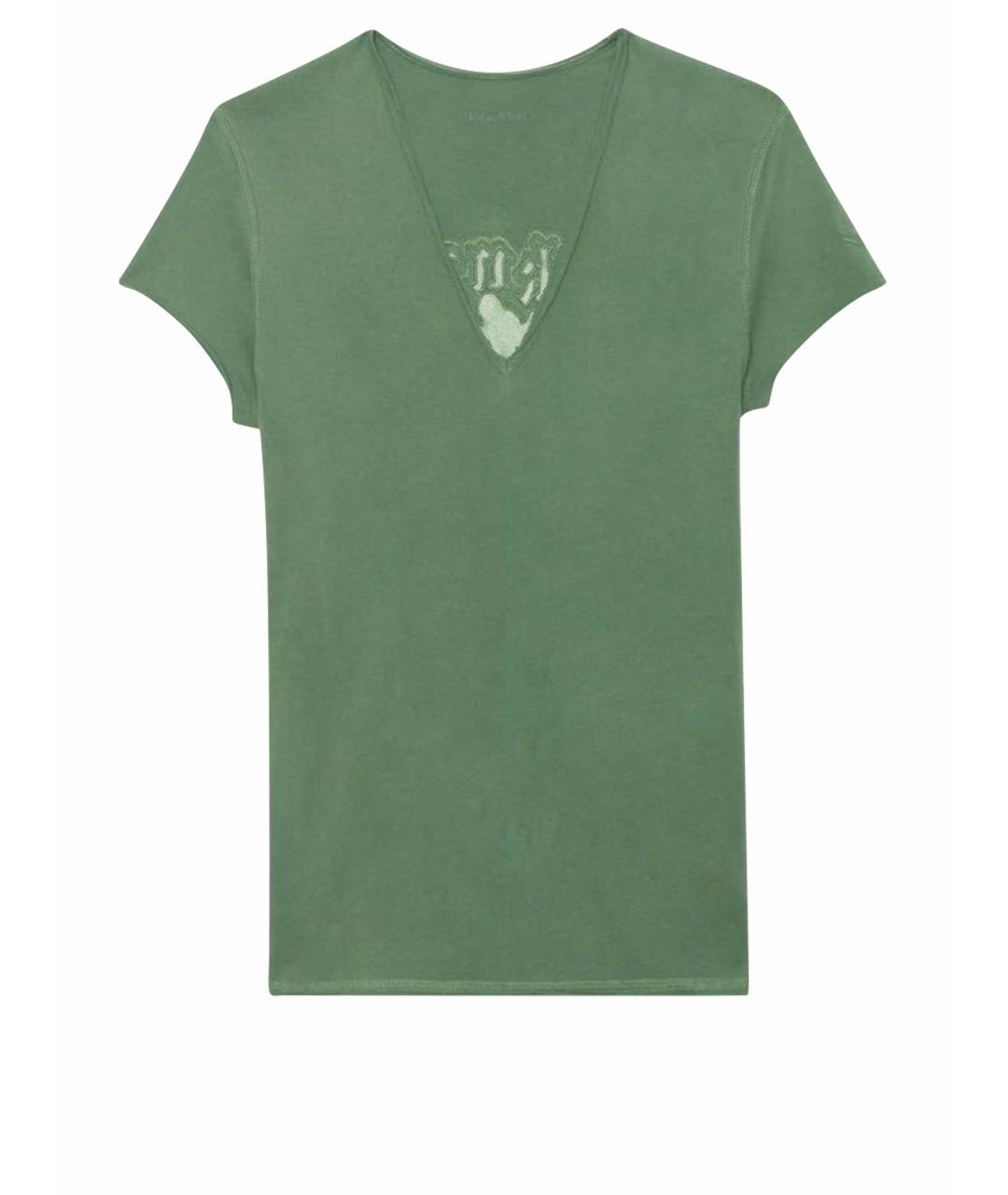 ZADIG & VOLTAIRE Зеленая хлопковая футболка, фото 1