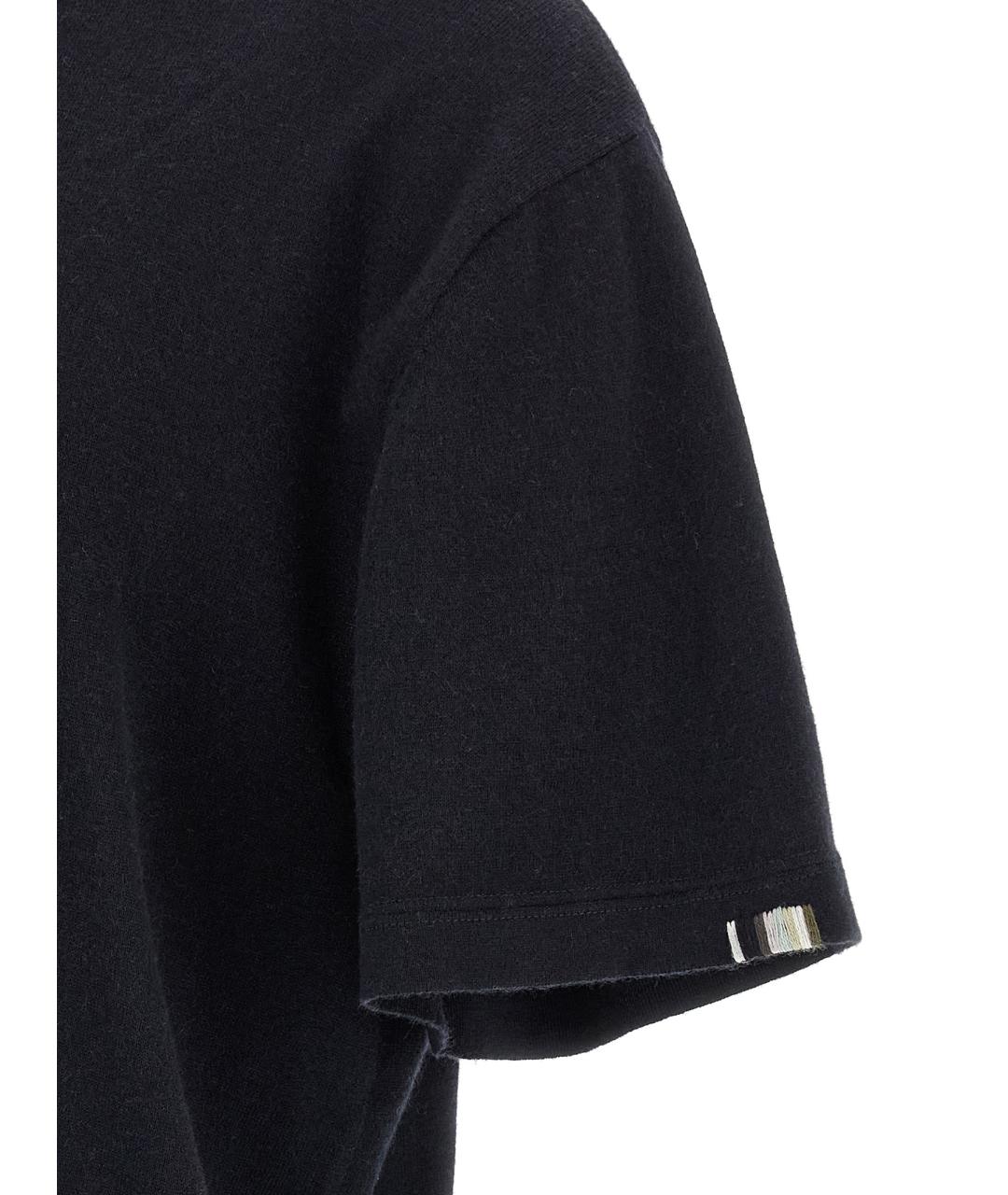 EXTREME CASHMERE Темно-синяя хлопковая футболка, фото 4