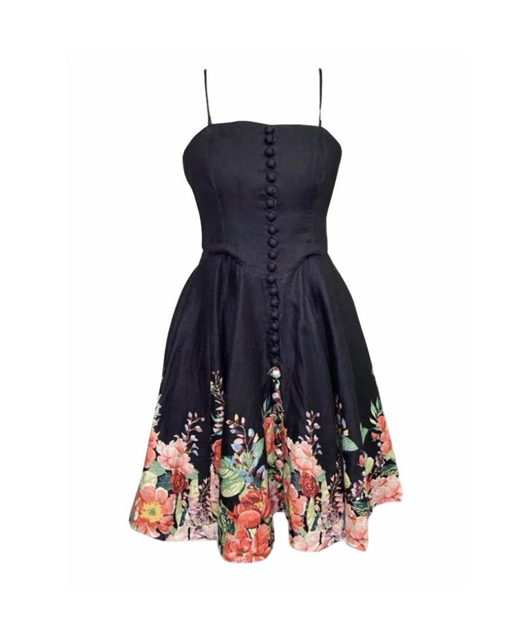 ZIMMERMANN Черное льняное повседневное платье, фото 1