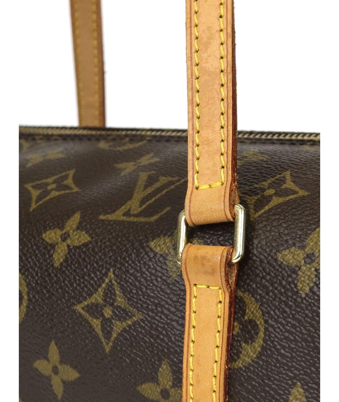 LOUIS VUITTON Коричневая сумка с короткими ручками из искусственной кожи, фото 7