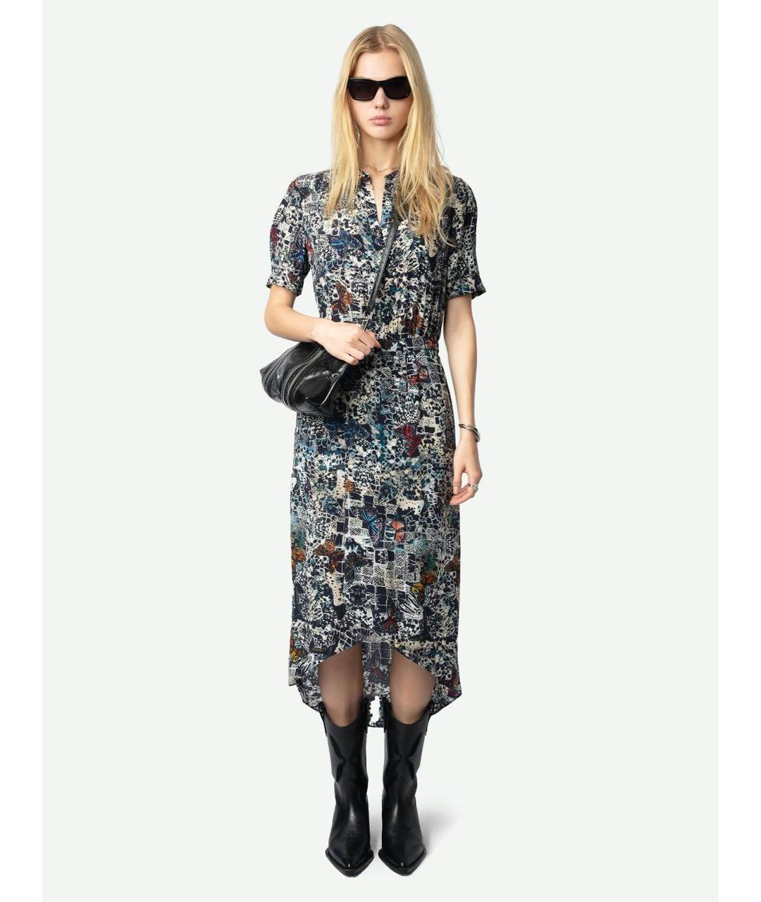 ZADIG & VOLTAIRE Синее вискозное повседневное платье, фото 2