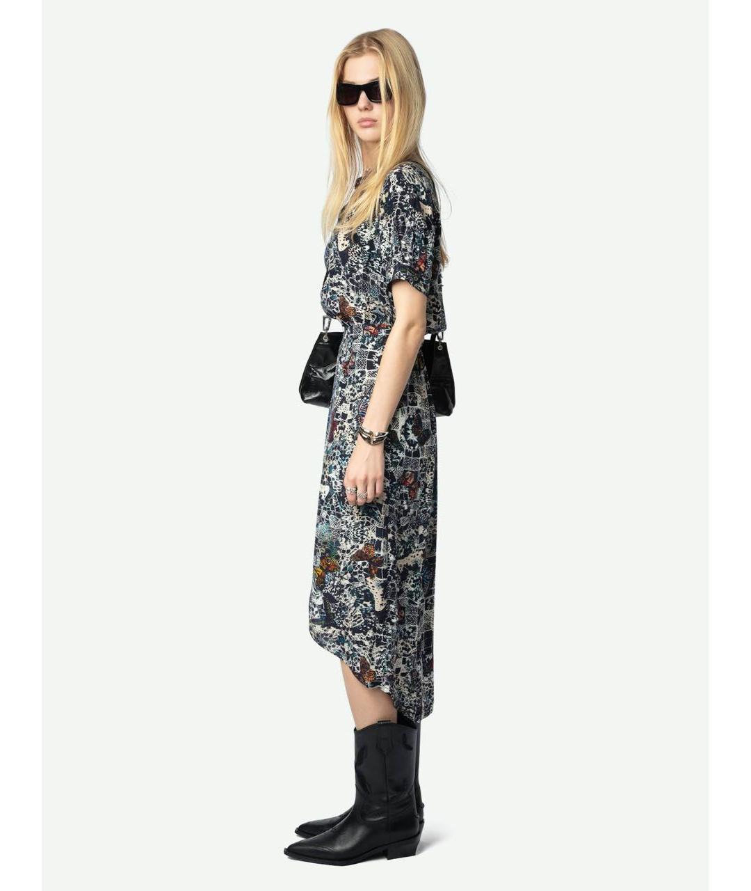 ZADIG & VOLTAIRE Синее вискозное повседневное платье, фото 3