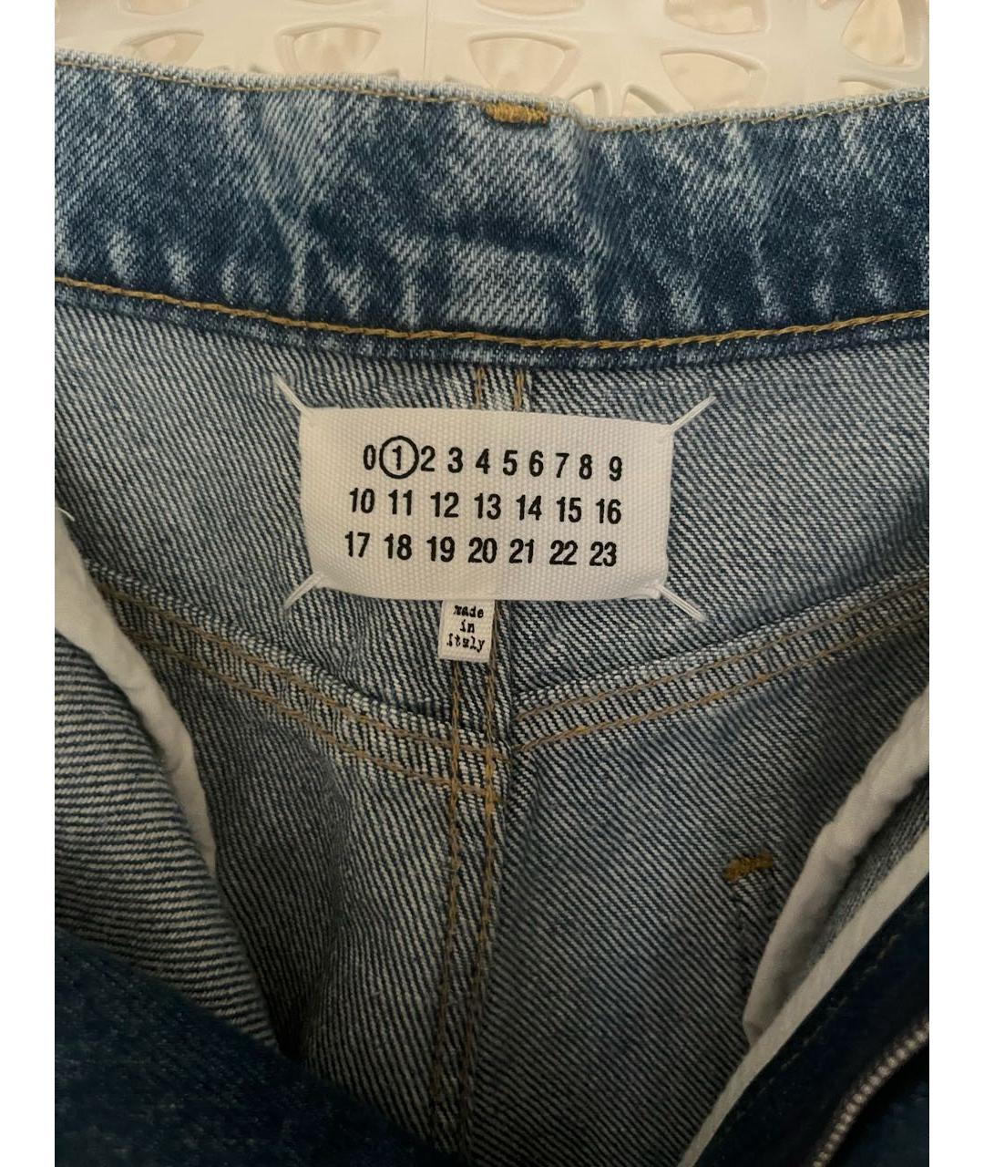 MAISON MARGIELA Голубые хлопковые прямые джинсы, фото 4