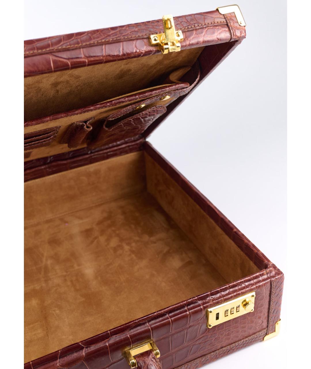 BRIONI Коричневый портфель из экзотической кожи, фото 4