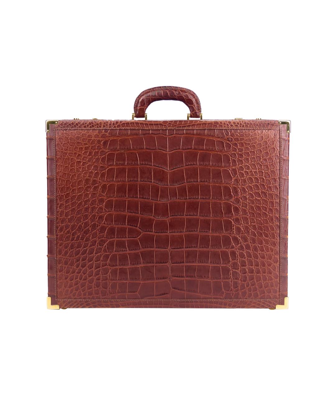 BRIONI Коричневый портфель из экзотической кожи, фото 1