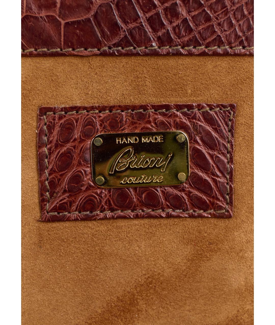 BRIONI Коричневый портфель из экзотической кожи, фото 8