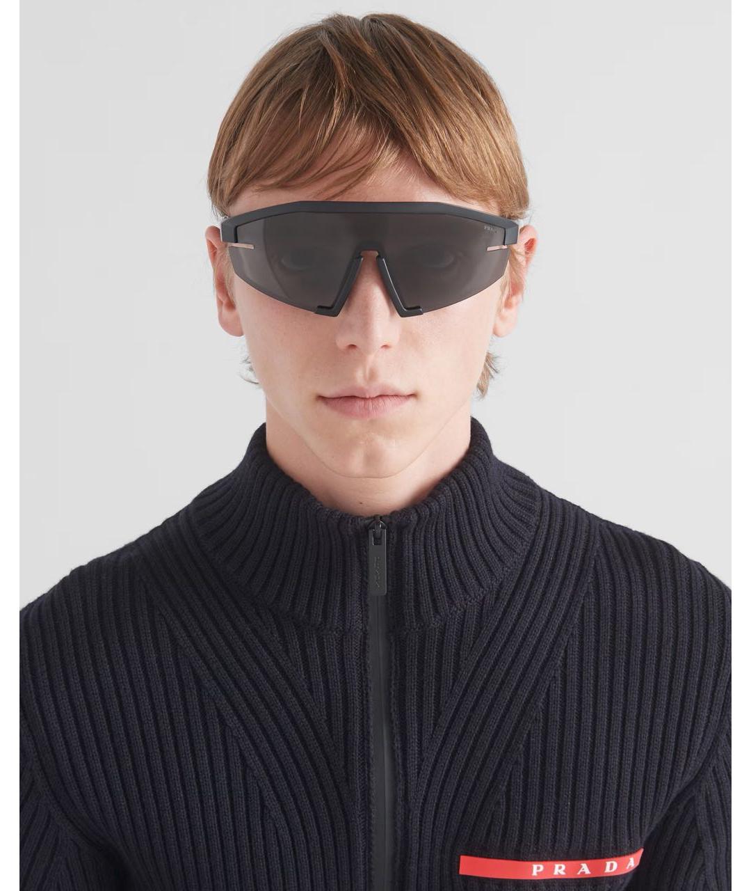 PRADA Черные пластиковые солнцезащитные очки, фото 6