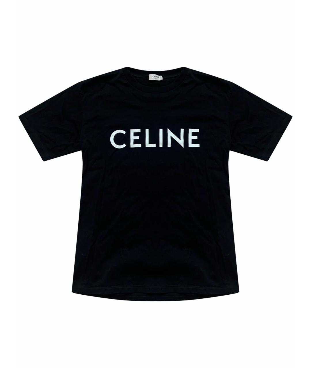 CELINE Черная хлопковая футболка, фото 1