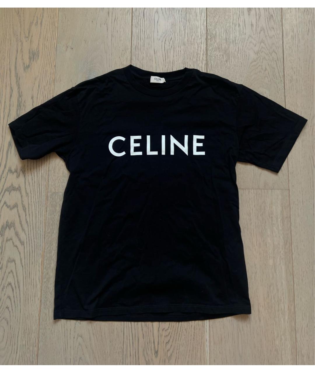 CELINE Черная хлопковая футболка, фото 6