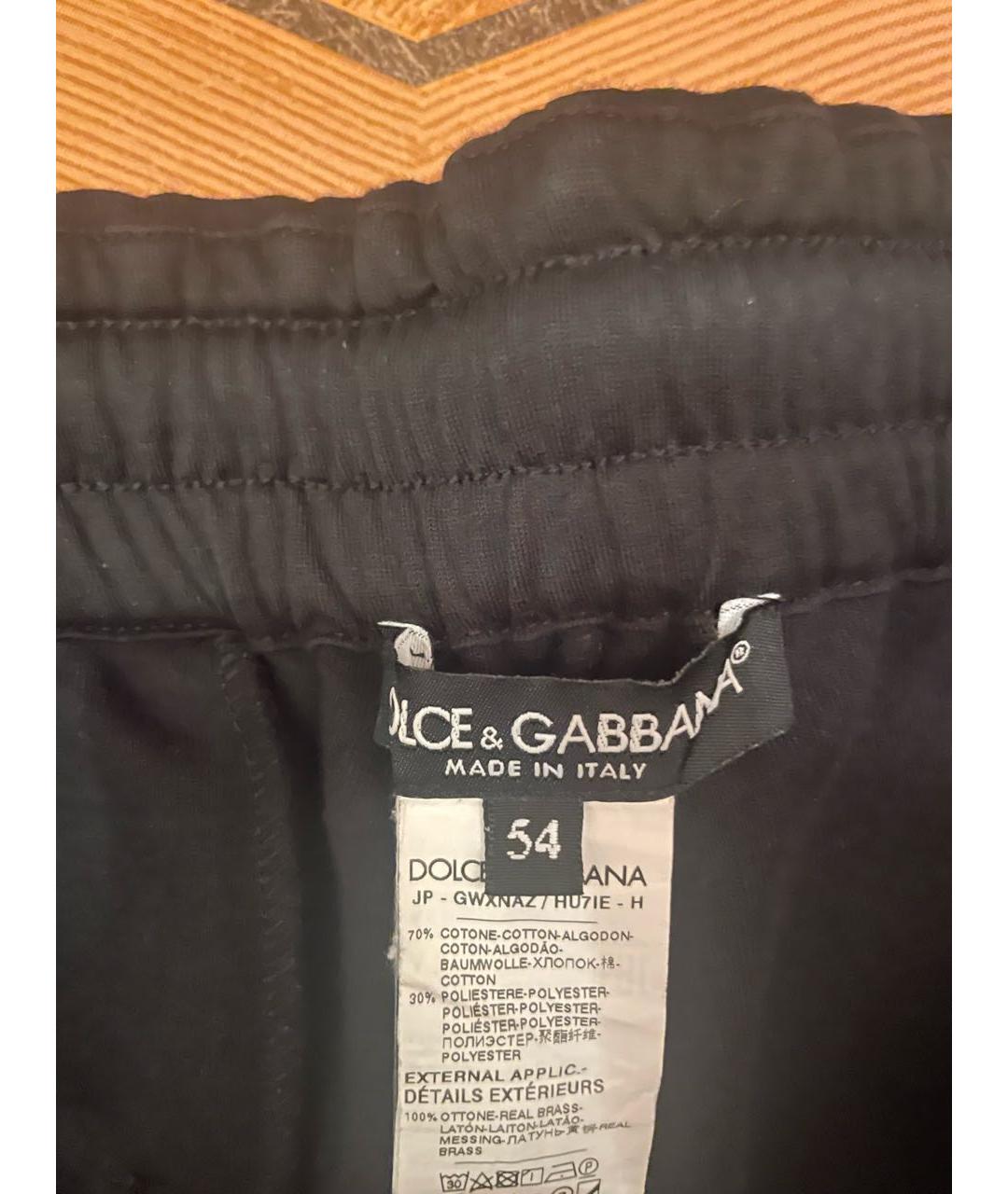 DOLCE&GABBANA Черные хлопковые повседневные брюки, фото 6