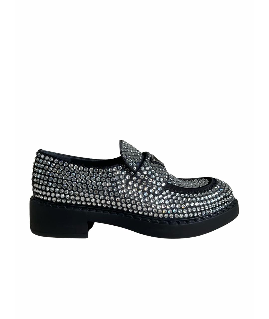 PRADA Черные кожаные лоферы, фото 1