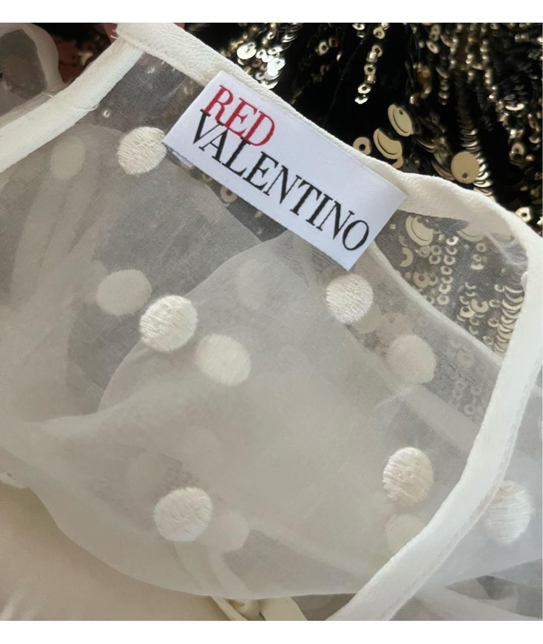 RED VALENTINO Белый шелковый сарафан, фото 5