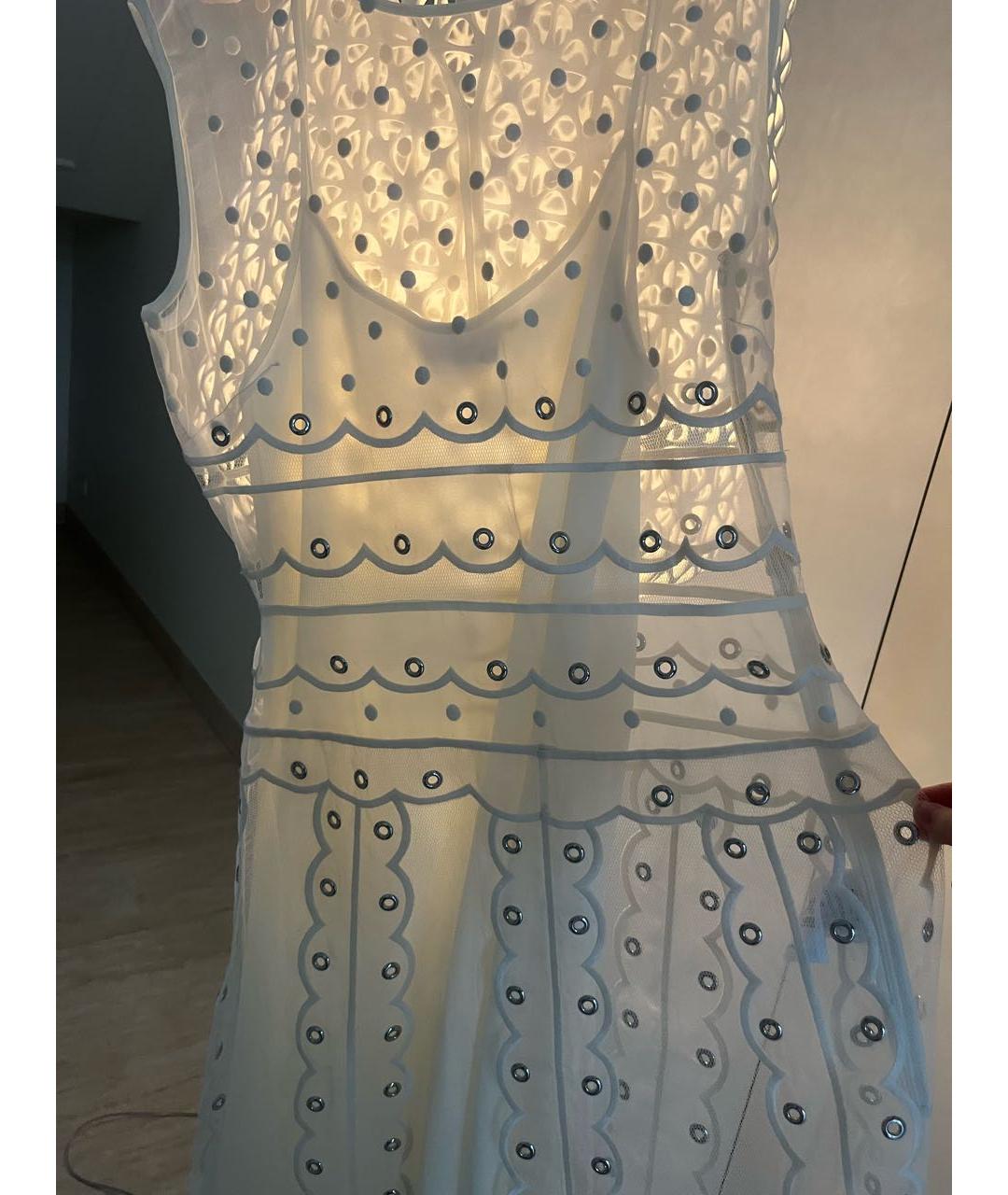 RED VALENTINO Белый шелковый сарафан, фото 4