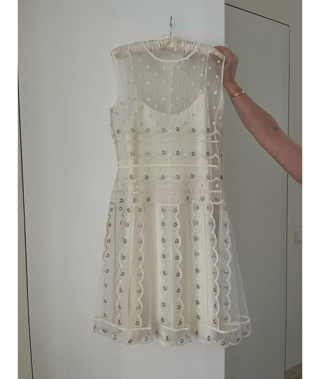 RED VALENTINO Белый шелковый сарафан, фото 7