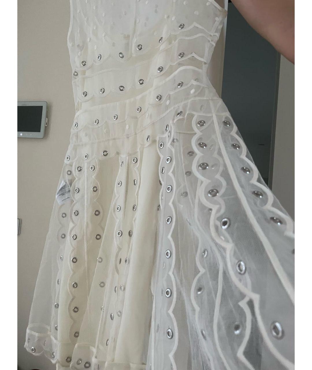 RED VALENTINO Белый шелковый сарафан, фото 3