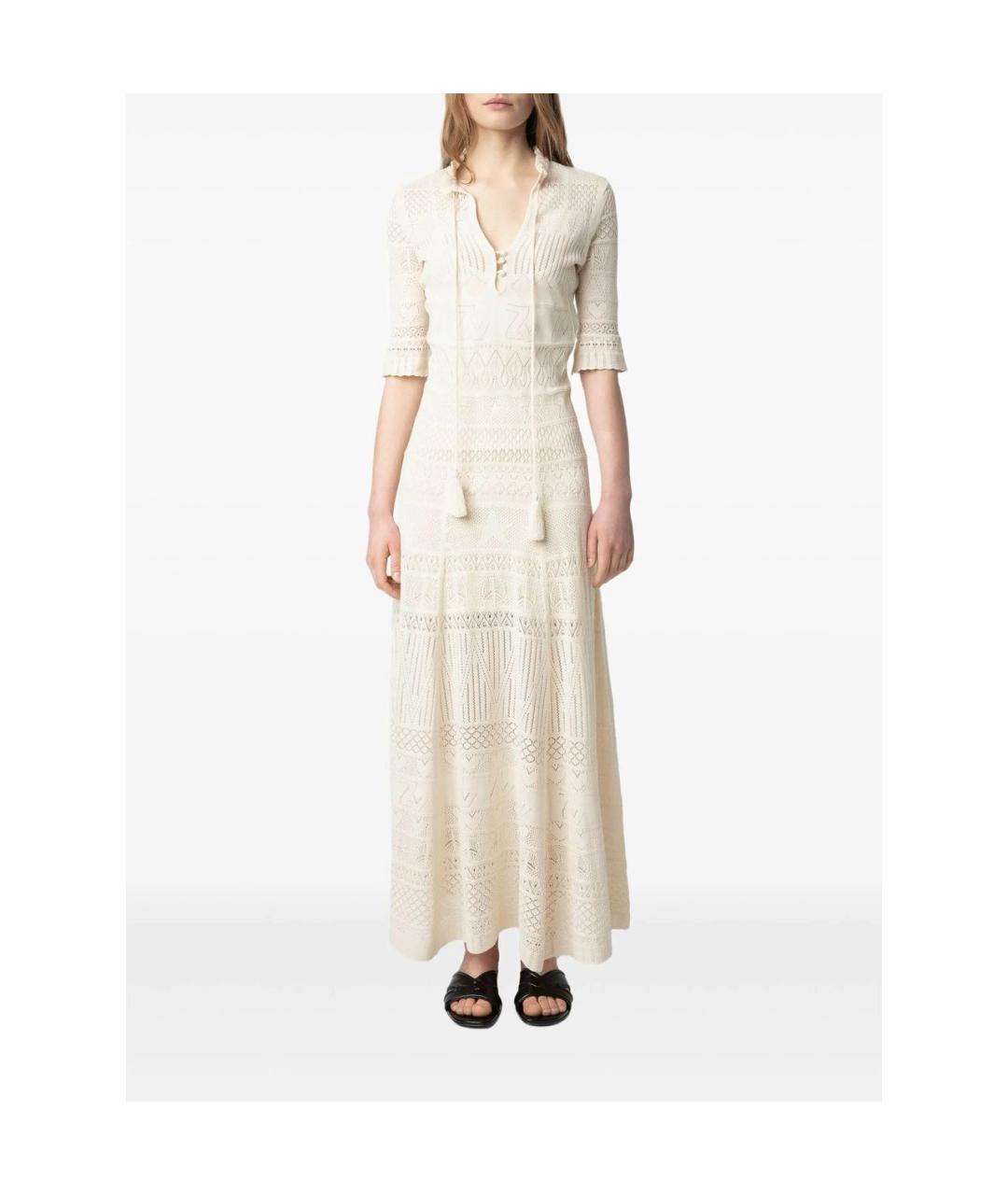ZADIG & VOLTAIRE Бежевое хлопковое повседневное платье, фото 2