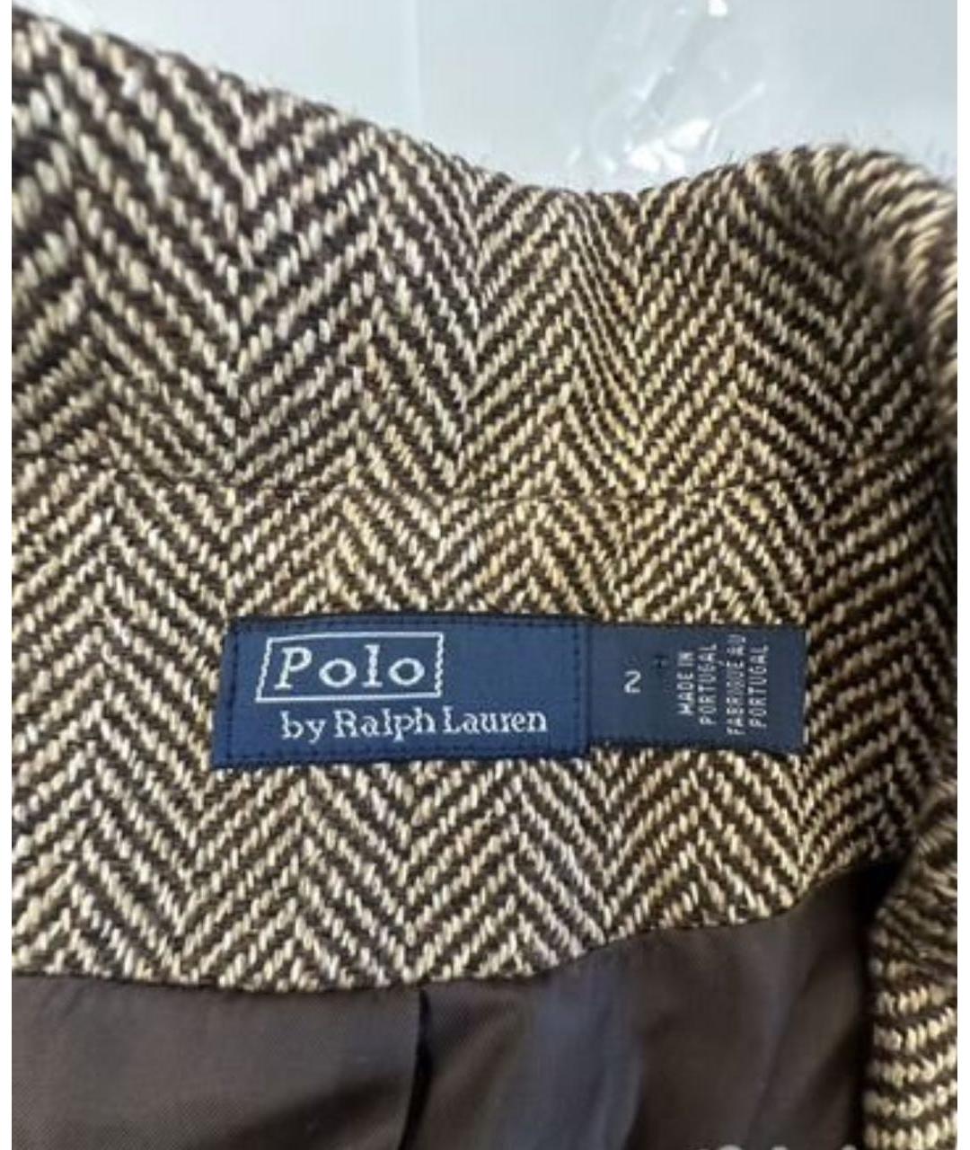 POLO RALPH LAUREN Коричневый шерстяной жакет/пиджак, фото 3