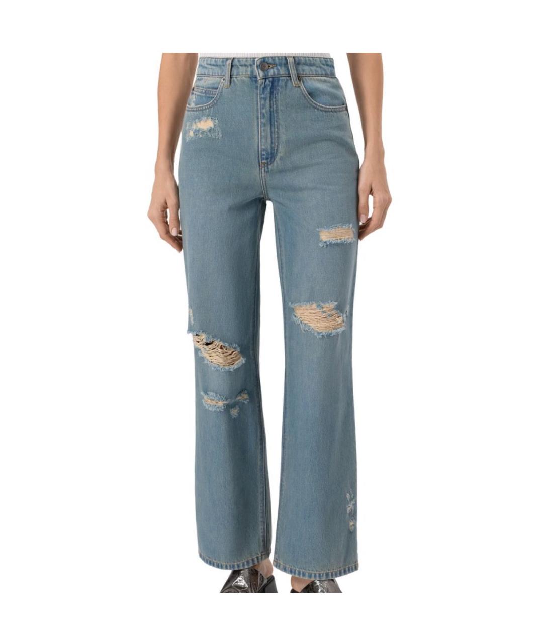 ZADIG & VOLTAIRE Голубые хлопковые прямые джинсы, фото 3