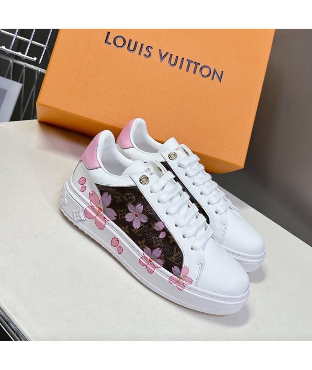 LOUIS VUITTON Белые кожаные кеды, фото 4