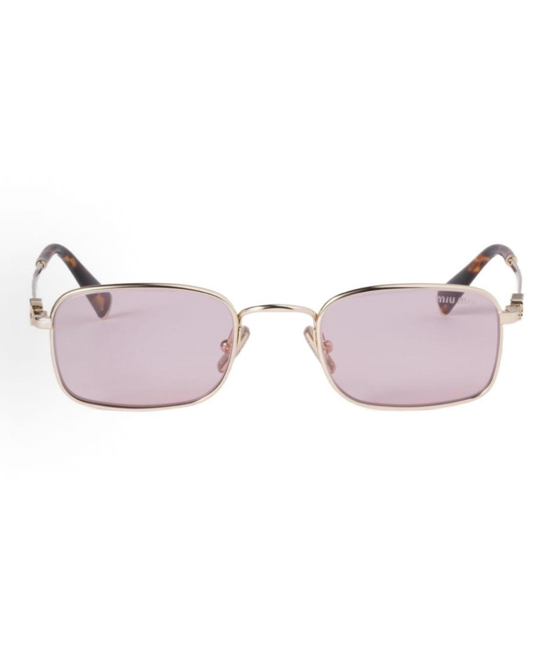 MIU MIU Розовые металлические солнцезащитные очки, фото 1