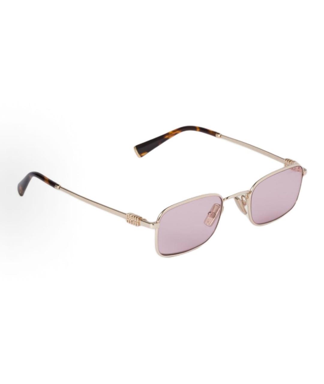 MIU MIU Розовые металлические солнцезащитные очки, фото 3