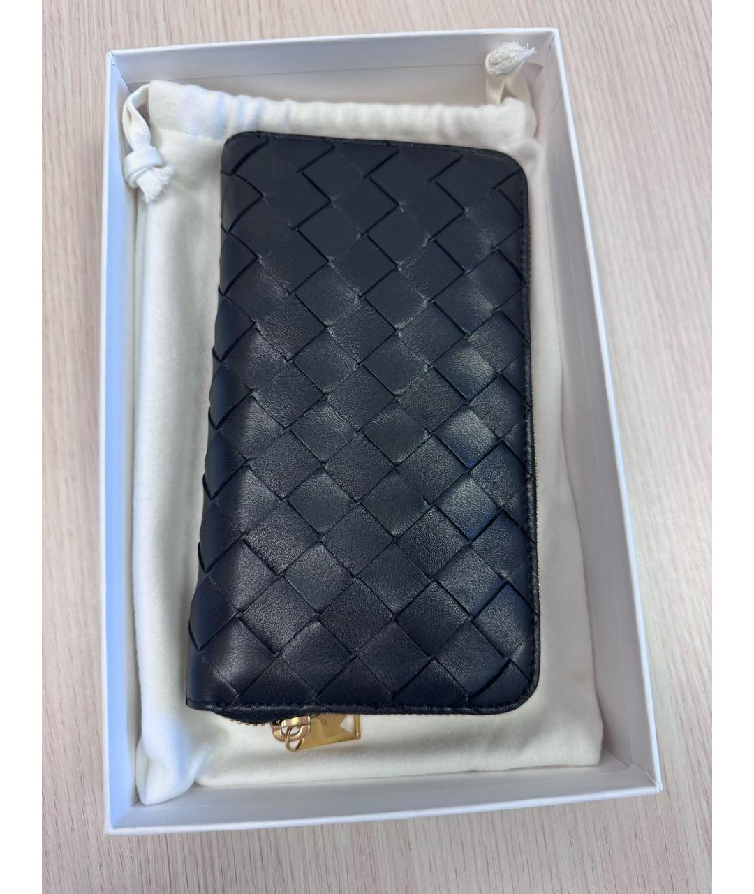 BOTTEGA VENETA Черный кожаный кошелек, фото 5