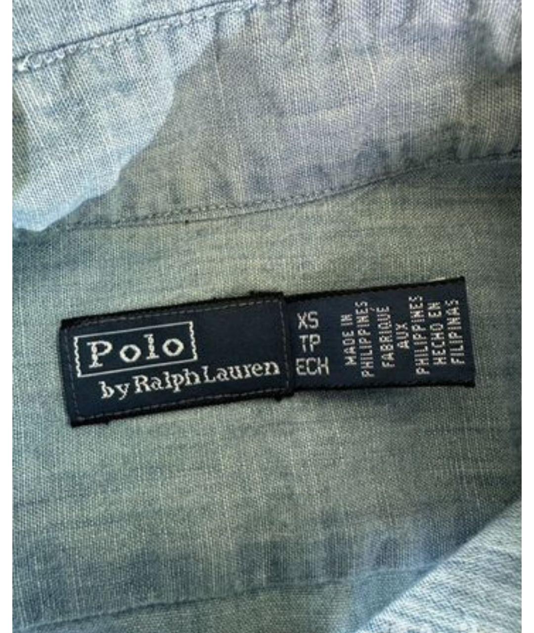 POLO RALPH LAUREN Голубая хлопковая рубашка, фото 3