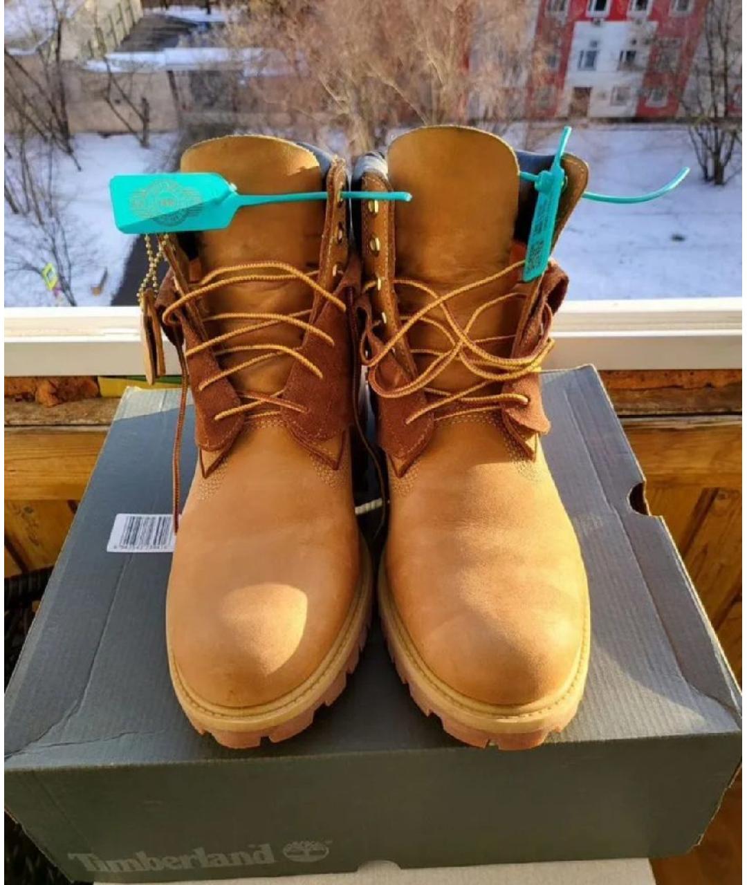 TIMBERLAND Оранжевое замшевые высокие ботинки, фото 3
