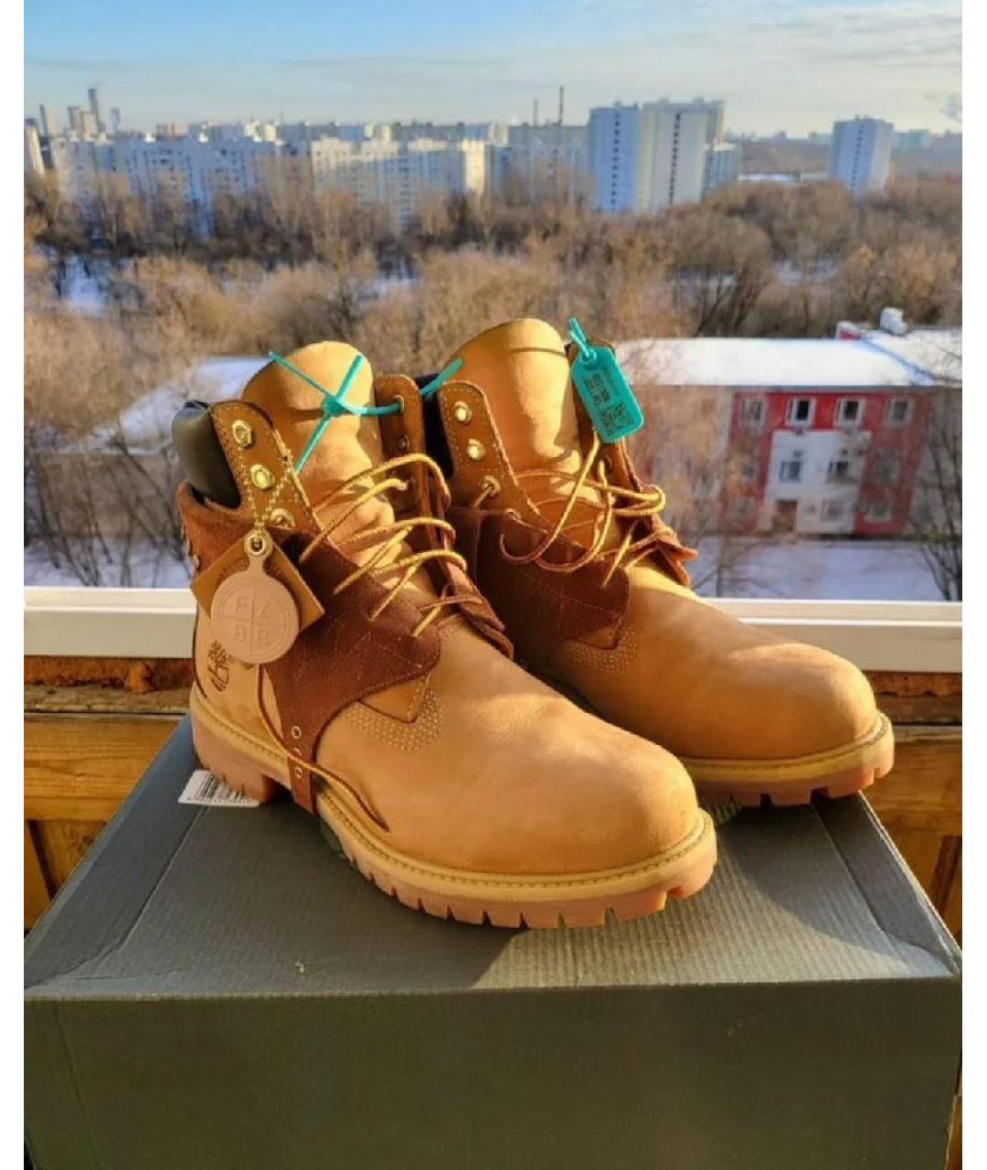 TIMBERLAND Оранжевое замшевые высокие ботинки, фото 2