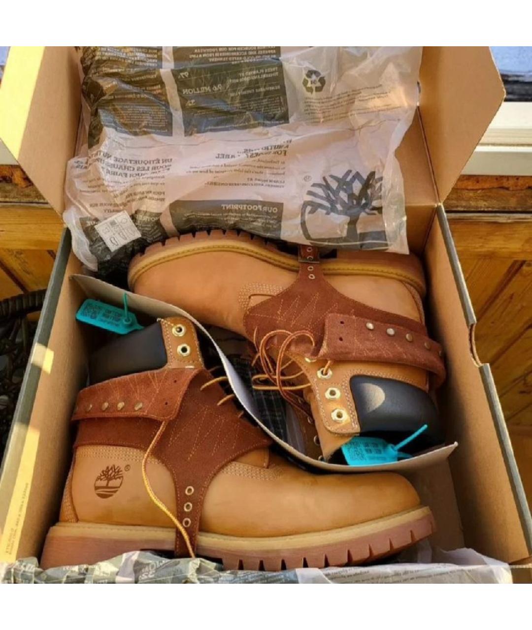 TIMBERLAND Оранжевое замшевые высокие ботинки, фото 7