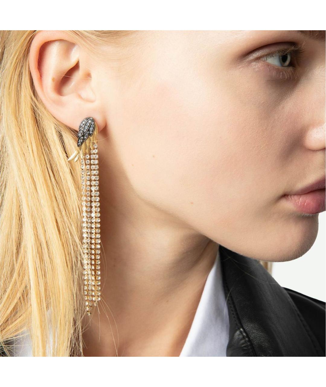 ZADIG & VOLTAIRE Золотые латунные серьги, фото 2
