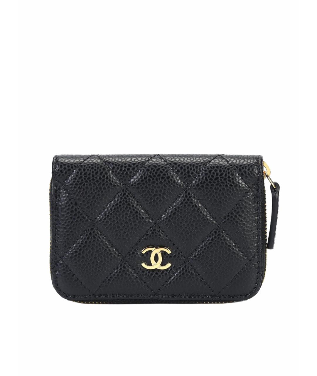CHANEL Черный кожаный кошелек, фото 1