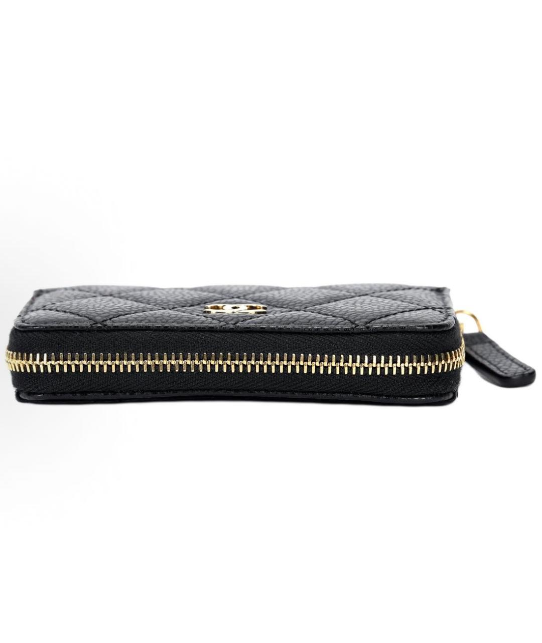 CHANEL Черный кожаный кошелек, фото 3