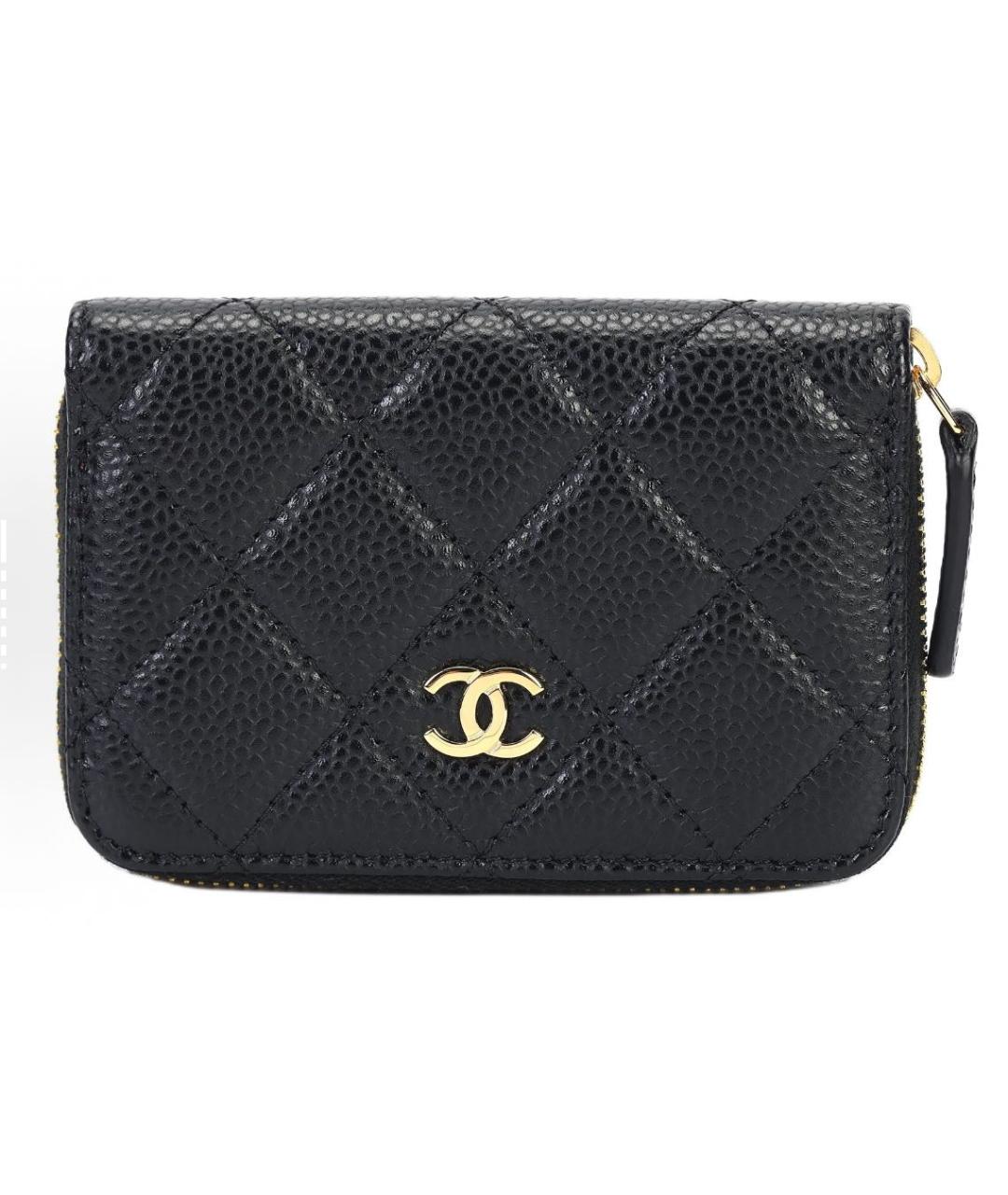CHANEL Черный кожаный кошелек, фото 5