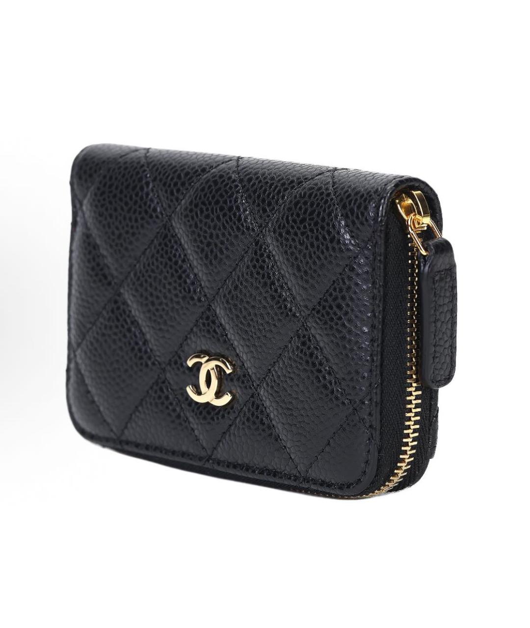 CHANEL Черный кожаный кошелек, фото 2