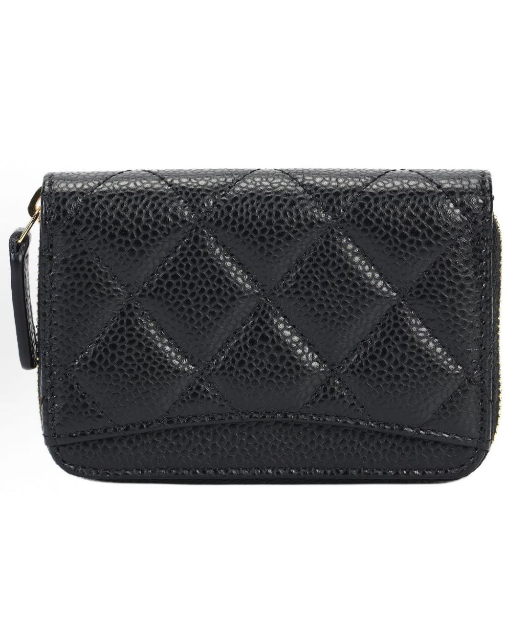 CHANEL Черный кожаный кошелек, фото 4