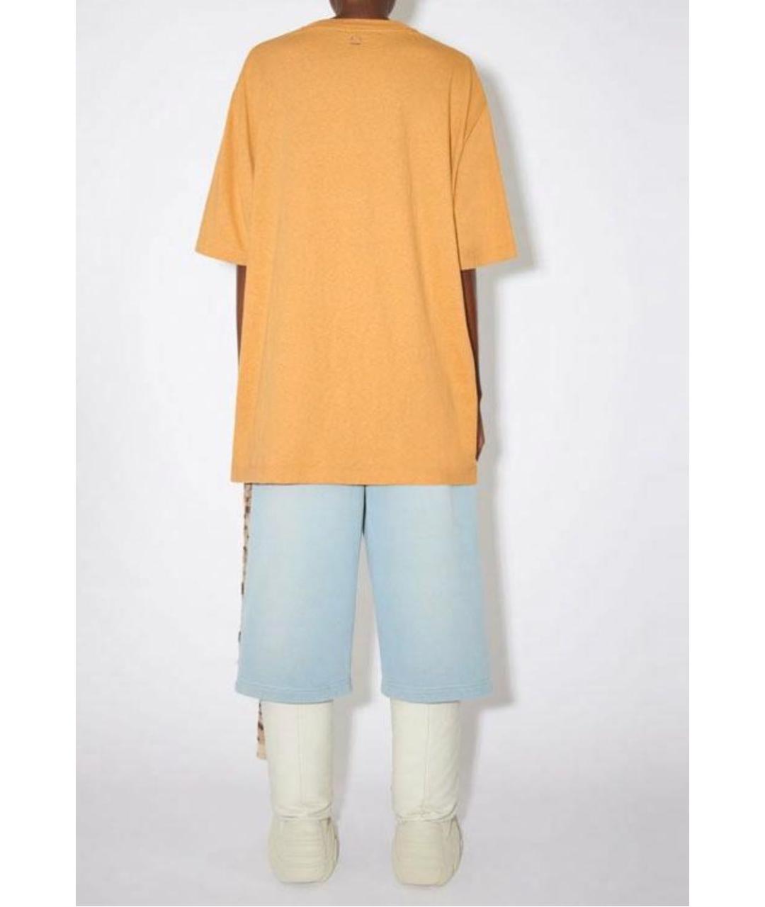 ACNE STUDIOS Оранжевая хлопковая футболка, фото 3