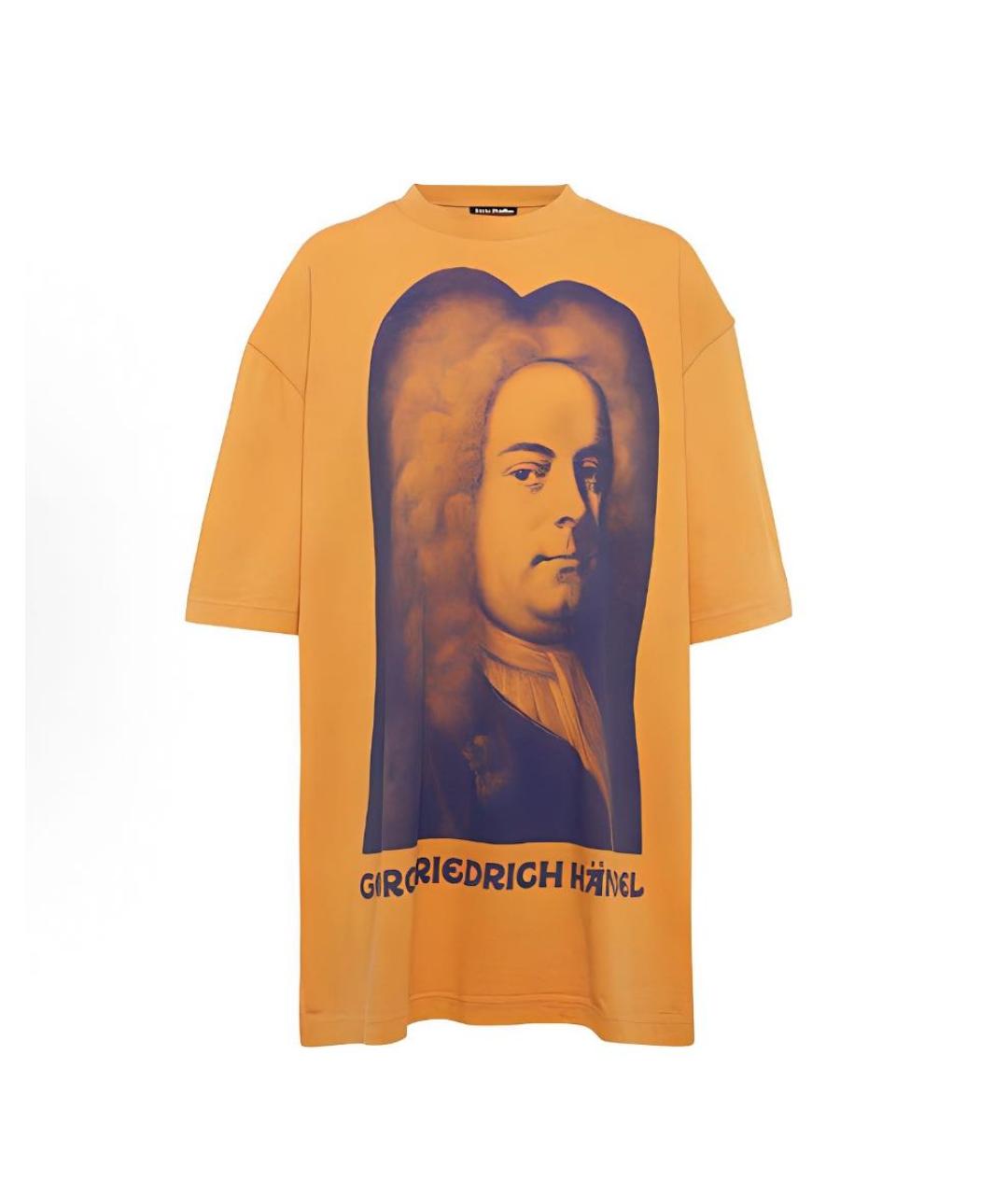 ACNE STUDIOS Оранжевая хлопковая футболка, фото 1