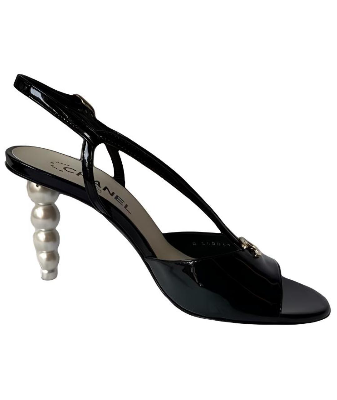 CHANEL Черные босоножки, фото 2