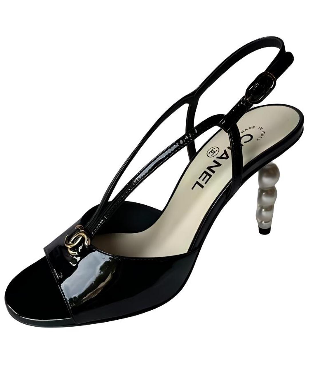 CHANEL Черные босоножки, фото 3