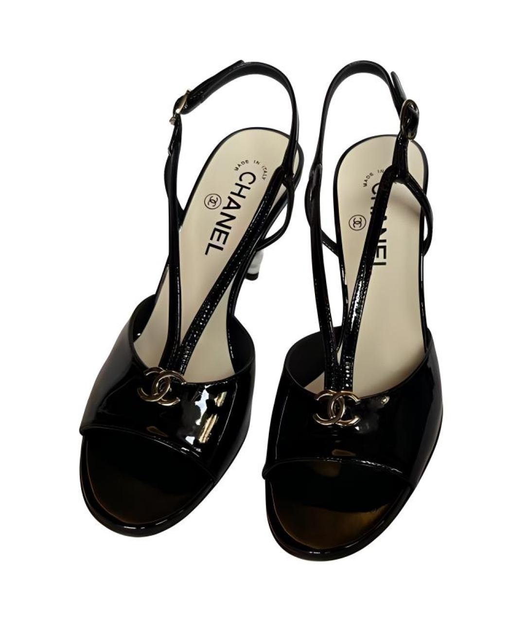 CHANEL Черные босоножки, фото 4