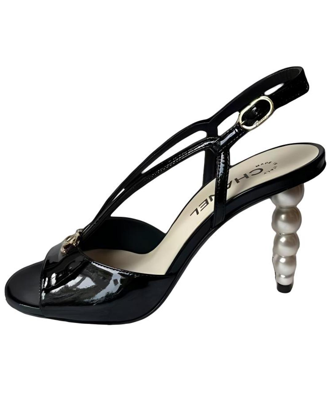 CHANEL Черные босоножки, фото 6