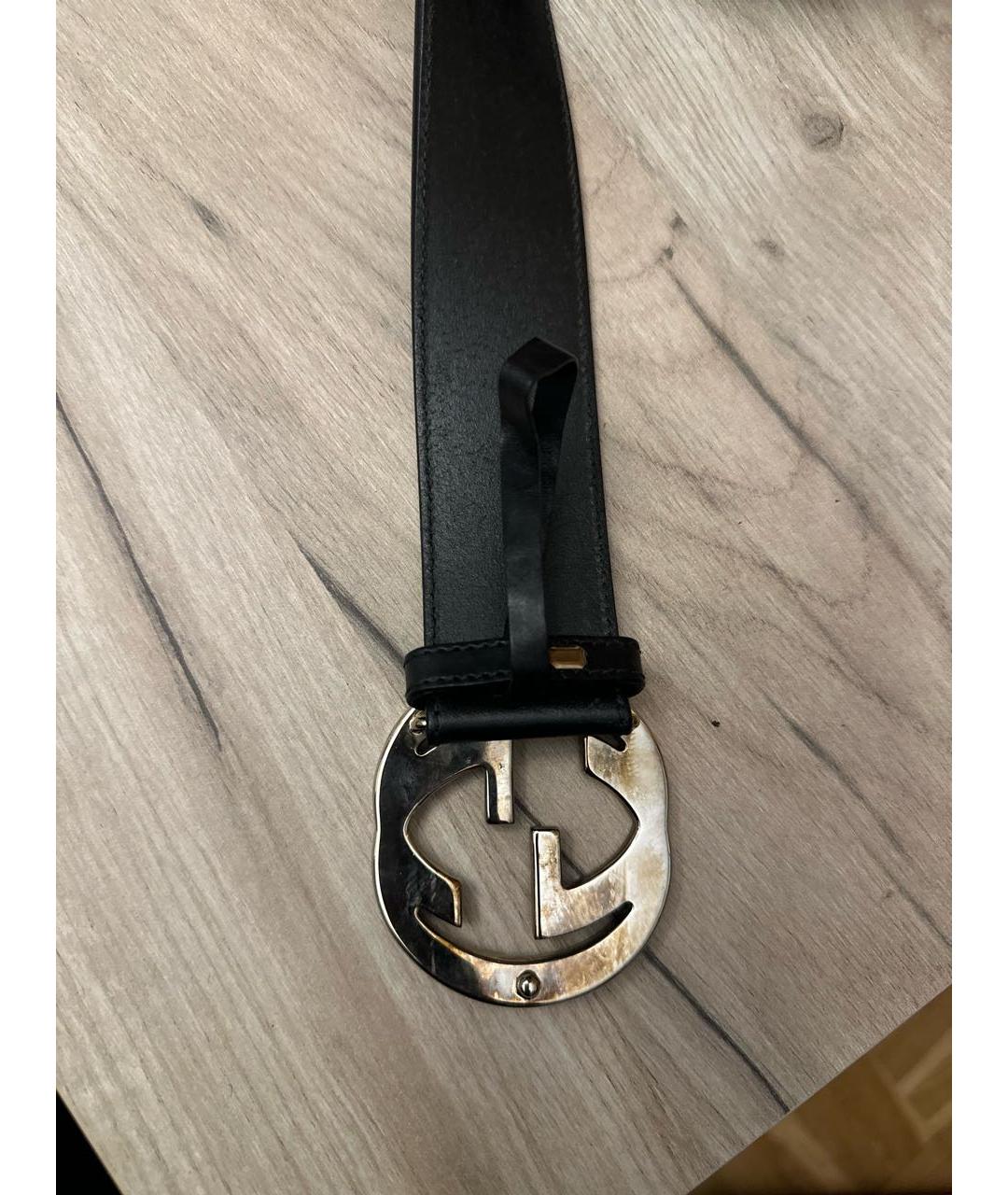 GUCCI Черный кожаный ремень, фото 2