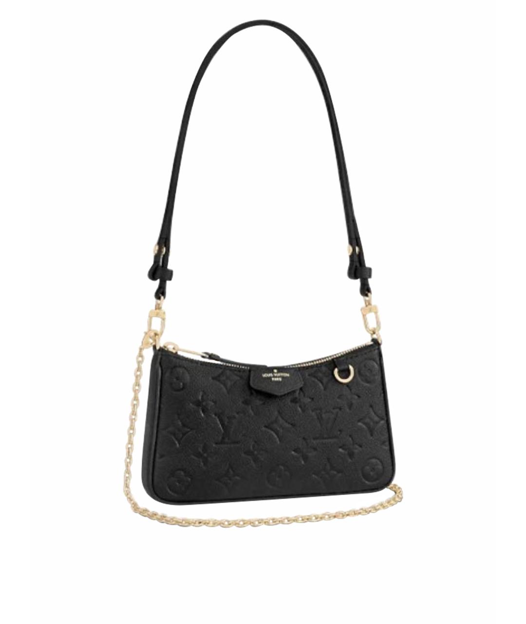 LOUIS VUITTON Черная кожаная сумка с короткими ручками, фото 1