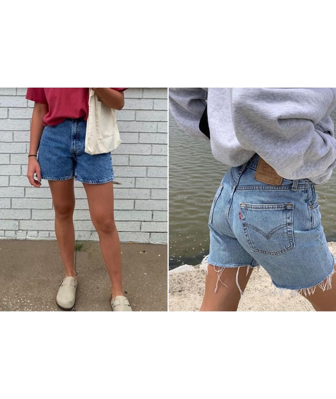 LEVI'S Синие деним шорты, фото 8